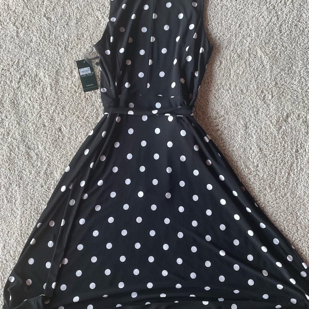 Ralph Lauren Black and White Polka Dot Dress